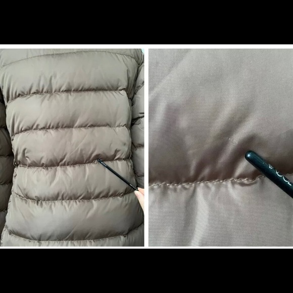 Moncler Genevrier Women Long Down Coat Parka Jacket Hood Fur Size 3 or L Winter - Picture 13 of 14